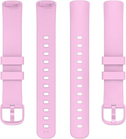 2 Pack Compatible with Fitbit Inspire 3 Bands, 15.4mm Width Soft Silicone Adjustable Sport Replacement Band for Women Men