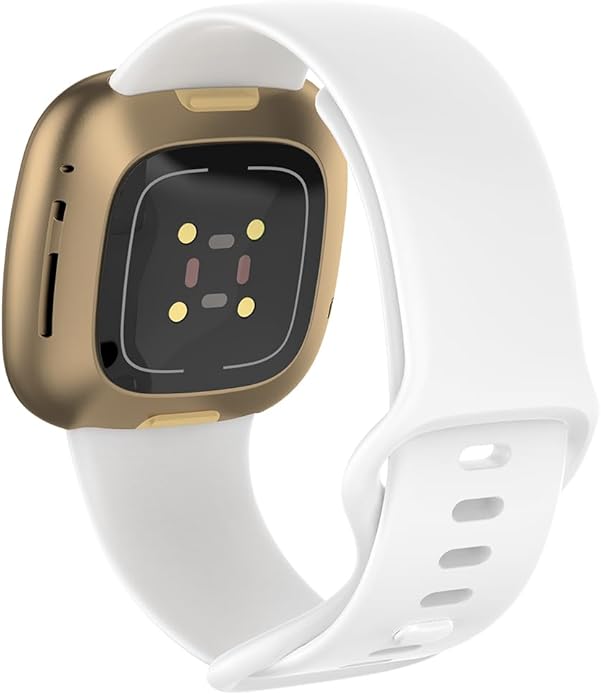 Compatible with Fitbit Versa 4 / Fitbit Versa 3 / Fitbit Sense/Sense 2 Bands, Soft Silicone Replacement band for Women Men 2 Pack