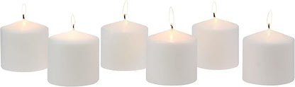 Stonebriar Unscented White Tall Pillar Candles, 18 Hour Burning Candle Pillars, Perfect for Decor, Weddings, Emergencies 3" X 3", 6 count