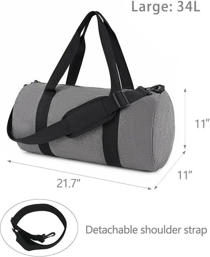 Small Gym Bag Duffel Bag for Women Men Fitness Sports Bag Workout Adjustable Detachable Shoulder Strap Lightweight Carry on Travel Duffle Bag