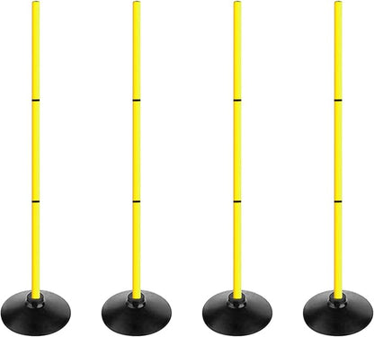 TNZMART 3.9FT Detachable Speed Agility Poles Agility Training Poles Set Adjustiable Height Soccer Poles with Rubber Base