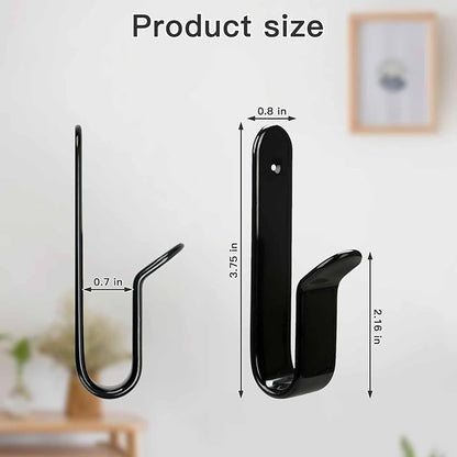 Snowboard Wall Mount & Skateboard Display Rack - Horizontal Hanger Clips for Snowboards, Longboards, Skateboards - Space Saving Storage Solution for Garage, Bedroom, Living Room (Black, 4 PCS)