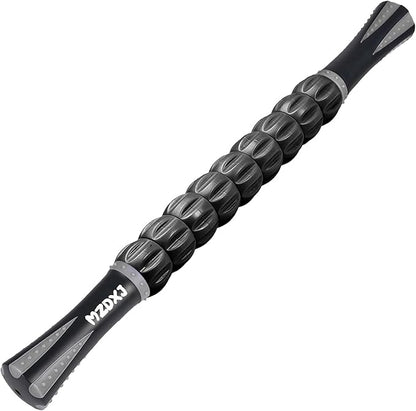 Muscle Roller Stick for Athletes - Deep Tissue Fascia Blaster & Roller Massager for Myofascial Pain Relief - Handheld Physical Therapy & Recovery Tool(Gray black-18 inch)