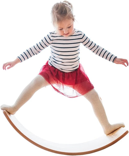 Wooden Wobble Balance Board - 37'' Natural Wobble Board, Montessori Open-Ended Toy, Waldorf Learning & Core Strength Exercise