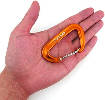 12kN 3.2"x2" Heavy-Duty Carabiner Clips - Durable, Lightweight Aluminum Alloy Carabiners for Hiking, Camping, Keychains, Dog Leashes, Hammocks & More