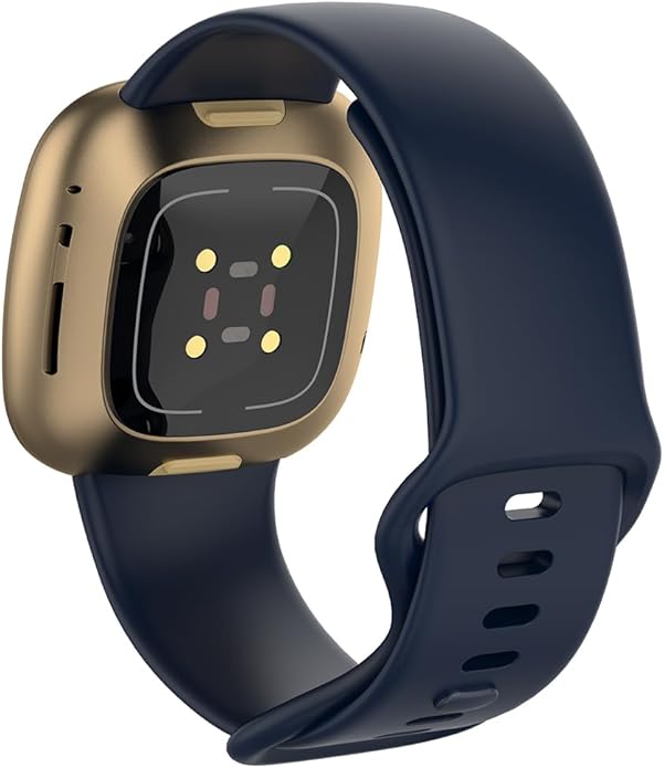 Compatible with Fitbit Versa 4 / Fitbit Versa 3 / Fitbit Sense/Sense 2 Bands, Soft Silicone Replacement band for Women Men 2 Pack