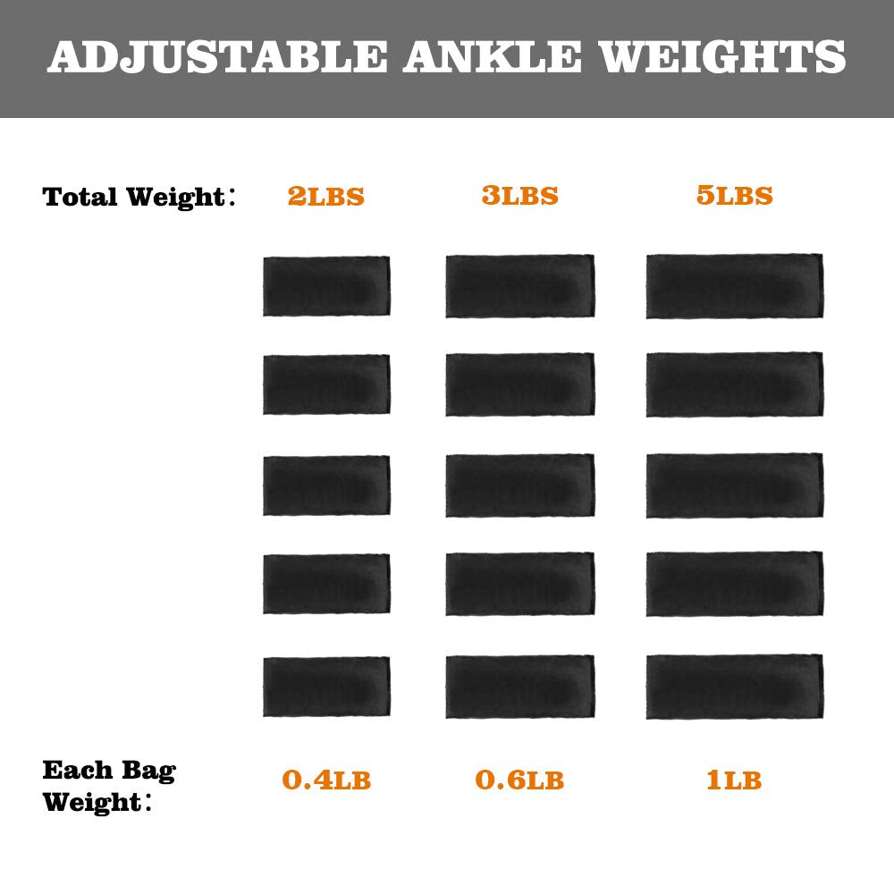 Henkelion 1 Pair 10 Lbs Adjustable Ankle Weights For Women Men Kids, Strength Training Wrist And