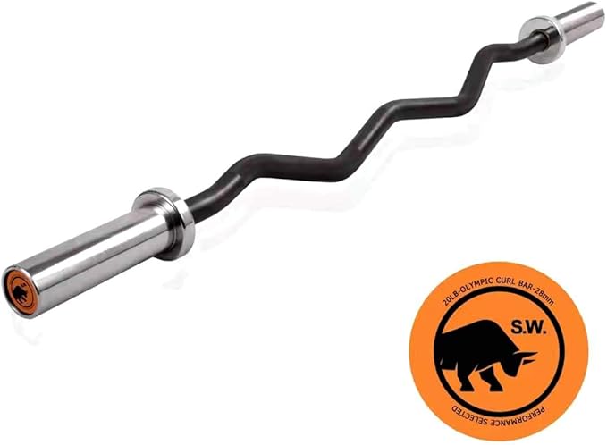 Chong Olympic Barbell 47Inch-4FT-350lb /86Inch-7FT-1500lb EZ Curl Weight Bar, Capacity Chrome Barbells for Gym Home Strength Training,Weightlifting,Power Lifting