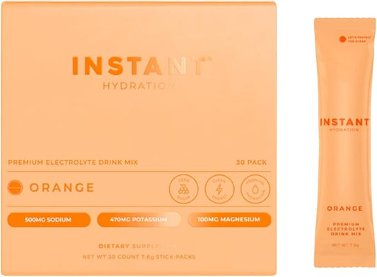 Instant Hydration Electrolytes Powder Packets - Citrus Orange Drink Mix - Zero Sugar - Keto, Vegan