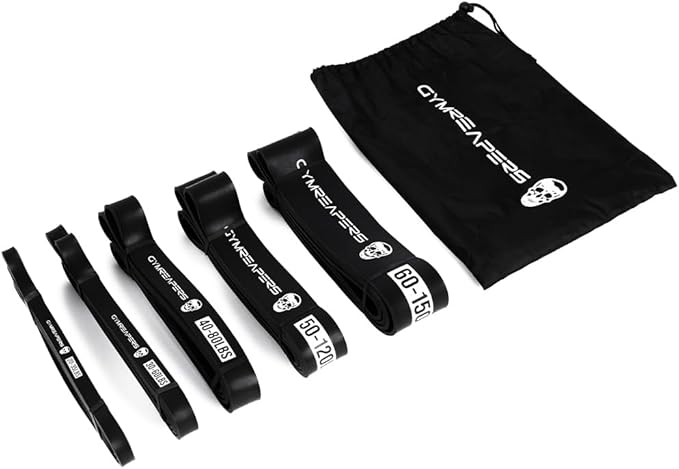 Gymreapers Resistance Bands for Working Out – Elastic Pull Up Exercise Assistance Bands Set for Powerlifting, Stretching, WOD, Strength Training – for Men & Women