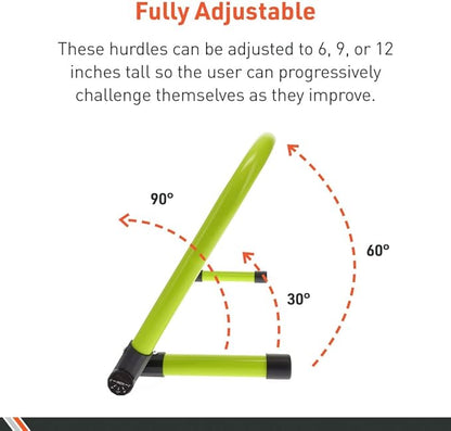Body Sport Adjustable Athletic Speed Training Hurdles, Jumping & Speed Training Fitness Equipment, Hurdles for Track & Field, Basketball, Soccer & More, Set of 5