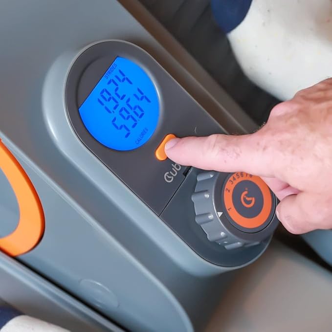 Cubii GO - Under Desk Elliptical Bike Pedal Exerciser, with LCD Fitness Tracker Screen, Adjustable Resistance, Work from Home Fitness, Built-in Wheels and Portable Expanding Handle