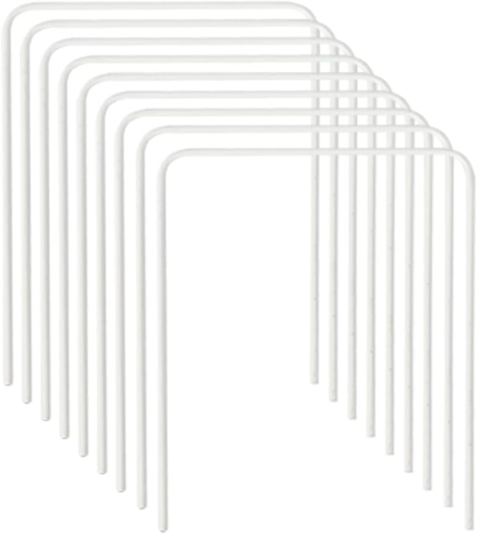 ApudArmis Universal Croquet Wickets Standard Size, Set of 9 White Square Arrow Wickets Rplacement for 28In or 32In Croquet Lawn Backyard Outdoor Game (8In Height & 6.3In Width)