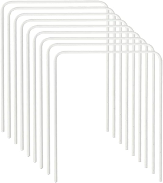 ApudArmis Universal Croquet Wickets Standard Size, Set of 9 White Square Arrow Wickets Rplacement for 28In or 32In Croquet Lawn Backyard Outdoor Game (8In Height & 6.3In Width)