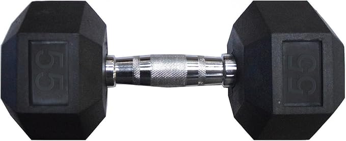 Rubber Coated Dumbbells - No Roll Design Easy-Grip Steel Knurled Handle, Weights Dumbbells Set for Strength Training - Ideal Weights Set for Home Gym - 10-60 LBS SOLD INDIVIDUALLY