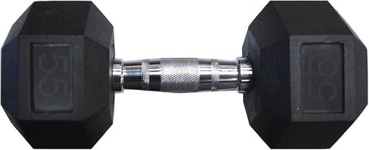 Rubber Coated Dumbbells - No Roll Design Easy-Grip Steel Knurled Handle, Weights Dumbbells Set for Strength Training - Ideal Weights Set for Home Gym - 10-60 LBS SOLD INDIVIDUALLY