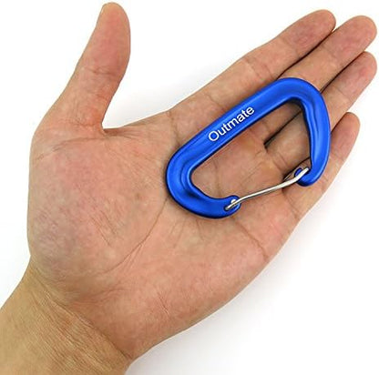 12kN 3.2"x2" Heavy-Duty Carabiner Clips - Durable, Lightweight Aluminum Alloy Carabiners for Hiking, Camping, Keychains, Dog Leashes, Hammocks & More