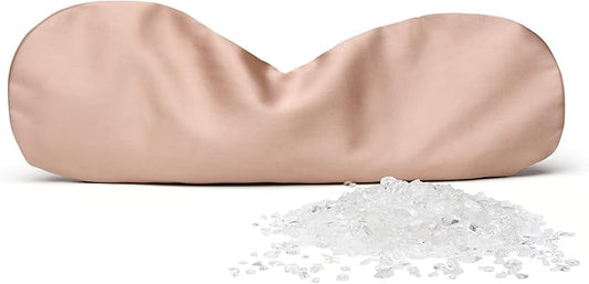 Weighted Eye Pillow for Relaxation, Sleeping, Yoga, SPA and Travelling, 100% Natural Clear Quartz,Cooling Eye Pillow, Reusable and Good Relaxation Gift for Women