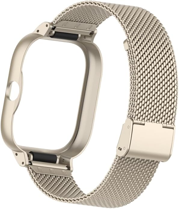 HOPMC Adjustable and Comfortable With Redmi Watch 4 Strap Metal Case 22mm Stainless Steel Mesh Replacement Straps for Redmi Smartwatch 4