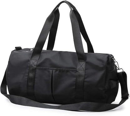 KARRESLY Travel Sports Gym Bag for Women or Men with Wet Pocket and Shoes Compartment for Training Swim Yoga(Black)