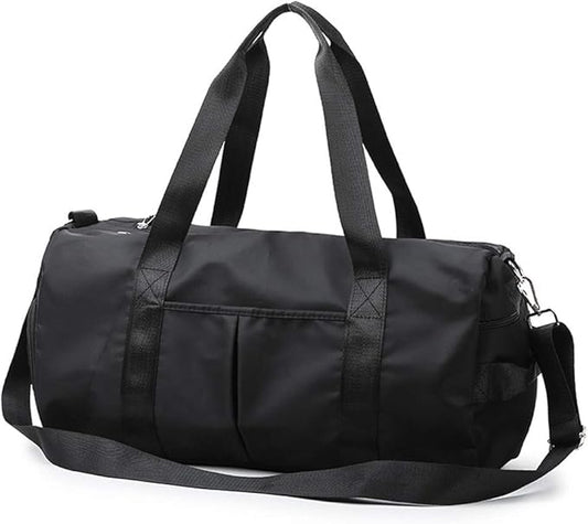 KARRESLY Travel Sports Gym Bag for Women or Men with Wet Pocket and Shoes Compartment for Training Swim Yoga(Black)