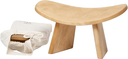 Meditation Bench IKUKO Original, Portable Version with Bag, Locally Handmade Wooden Kneeling Ergonomic Seiza Seat, Prana Yoga - 2 Colors, 3 Height Sizes