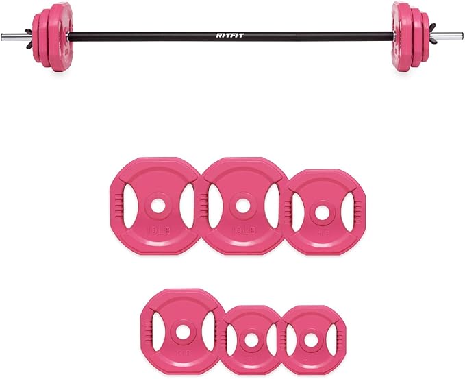 RitFit Adjustable Barbell Weight Set for Weightlifting and Strength Training in Home&Gym