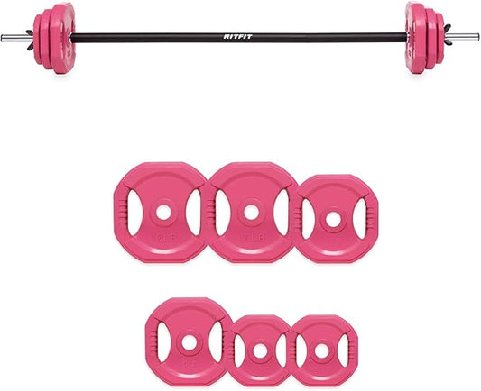 RitFit Adjustable Barbell Weight Set for Weightlifting and Strength Training in Home&Gym