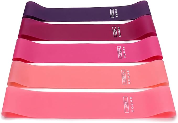 Resistance Bands Set of 5 - Professional Workout Bands for Full Body Training, Strength Building, Physical Therapy, Pilates - Beginner Friendly for Men & Women