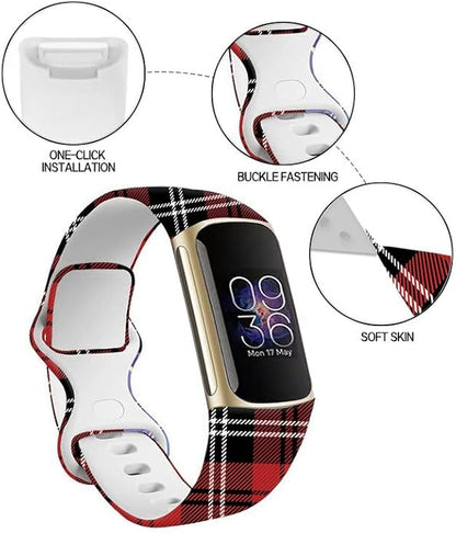 Sport Bands Compatible with Charge 6 /Charge 5 for Women Men,Soft Waterproof Replacement Straps Wristbands for Charge Advanced Fitness Tracker