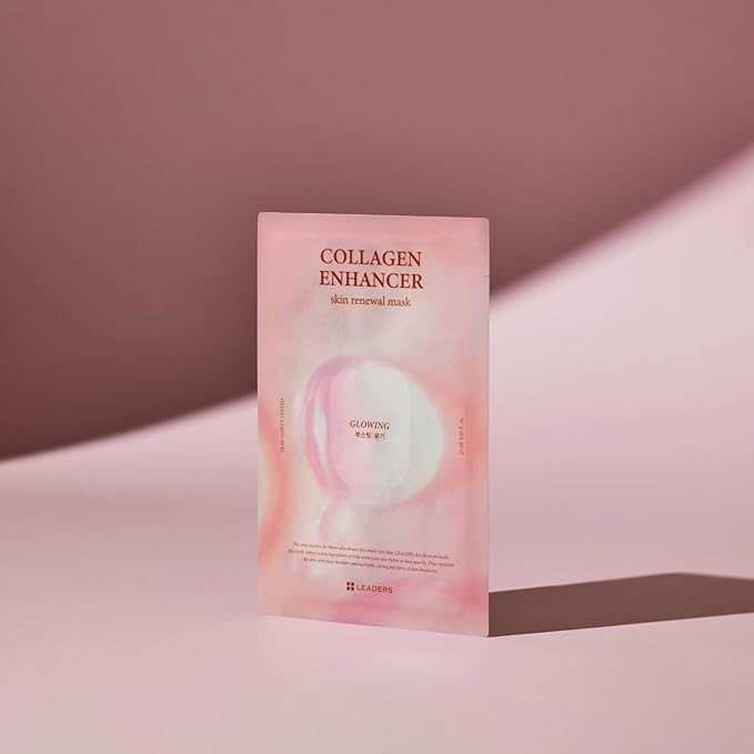 LEADERS Collagen Enhancer Skin Renewal Mask ??Boosts Elasticity, Firmness & Hydration for a Plump ??Hydrating Face Mask with Hydrolyzed Collagen, Plant Extracts, & Moisture-Rich Formula ??10 Sheets