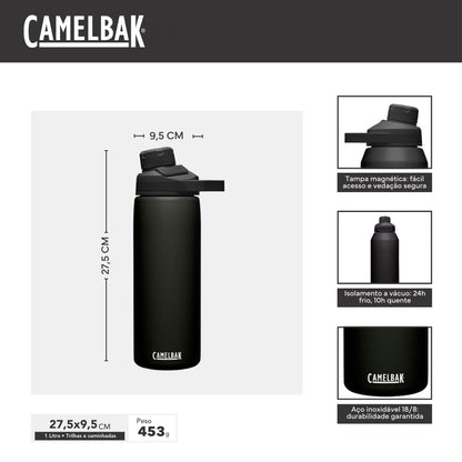 CamelBak Chute Mag Stainless Steel Water Bottle 32oz, Black