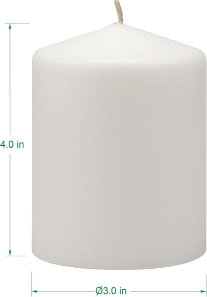 Stonebriar Unscented White Tall Pillar Candles, 35 Hour Burning Candle Pillars, Perfect for Decor, Weddings, Emergencies 3" X 4", 6 count
