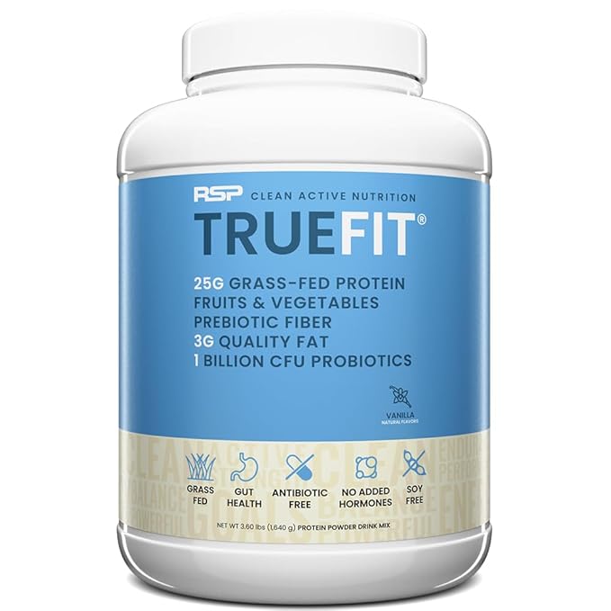 TrueFit Gut Healthy Protein Powder, Grass-Fed Whey Meal Replacement Shake with Prebiotics, Probiotics, & Organic Superfoods, Keto Friendly, Gluten Free (Packaging May Vary) 40 Servings
