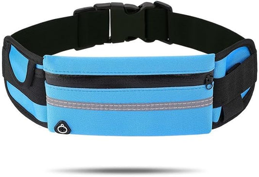 Adjustable Elastic Fitness Fanny Pack for Sports, Running Belt Waist Pack, Waterproof Sports Fanny Pack,Outdoor card wallet，Leisure travel wallet，5 color options available (blue)