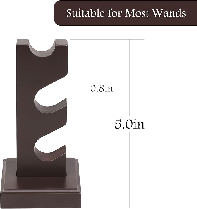 ChampWe Wizard Wand Display Stand Wooden Magic Wands Holder 3 Tiered for Collection Brown