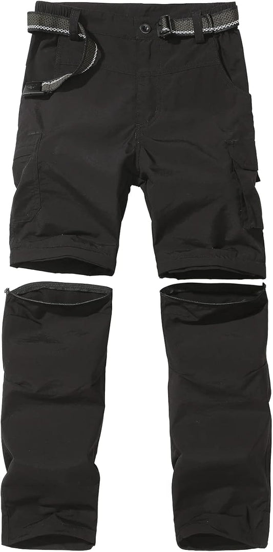 Boy’s Convertible Hiking Pants Lightweight Quick Dry Zip Off Pants for Kids Youth Outdoor UPF 50+
