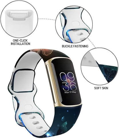 Sport Bands Compatible with Charge 6 /Charge 5 for Women Men,Soft Waterproof Replacement Straps Wristbands for Charge Advanced Fitness Tracker