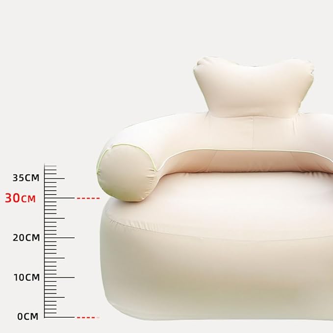 LUOOV Inflatable Couch Chairs Blow up Camp Sofa Camping Air Couch Sofa Inflatable Outdoor Furniture Chair Couch Lounger Air Sofa for Adult(Khaki Single)