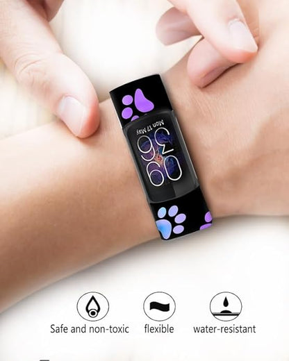 Sport Bands Compatible with Charge 6 /Charge 5 for Women Men,Soft Waterproof Replacement Straps Wristbands for Charge Advanced Fitness Tracker