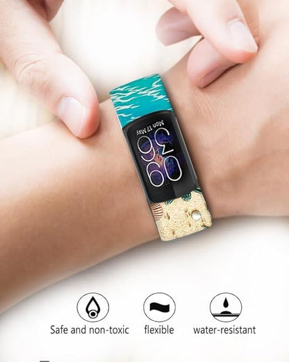 Sport Bands Compatible with Charge 6 /Charge 5 for Women Men,Soft Waterproof Replacement Straps Wristbands for Charge Advanced Fitness Tracker