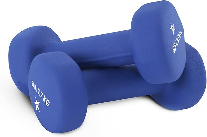 Yes4All Neoprene Coated Dumbbell Hand Weight Sets of 2 - Multiple Weight Options with 15 Colors, Anti-roll, Anti-Slip, Hexagon Shape