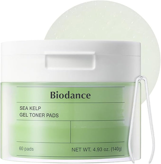 Biodance Sea Kelp Gel Toner Pads, Calming & Soothing for Sensitive Skin, Oil & Sebum Control