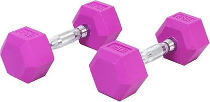 Colored Rubber Coated Hex Dumbbell Weight Set,Multiple Packages