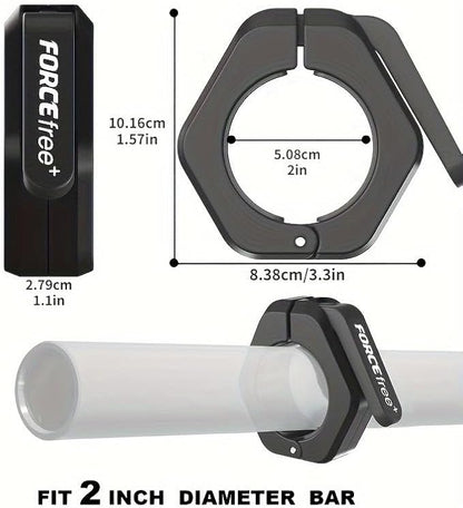 Barbell Clips (Pair), Barbell Clamps, Quick Release Olympic Barbell Clamps with Anti Slip TPR Grip, Barbell Collars for Secure Weightlifting & Powerlifting (Black) (NO MAG, Black)