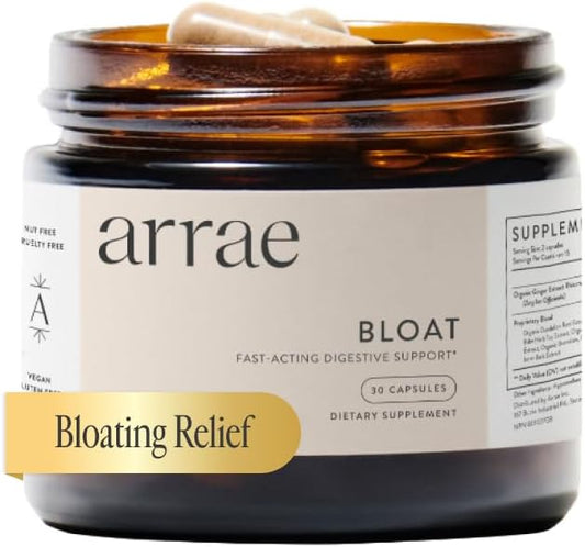 Arrae Fast-Acting Bloating Relief Digestive Enzymes, All Natural Bloat, Gas & Indigestion Relief