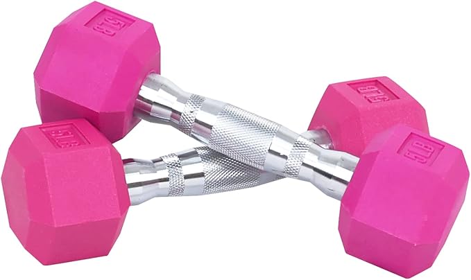 Colored Rubber Coated Hex Dumbbell Weight Set,Multiple Packages
