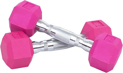 Colored Rubber Coated Hex Dumbbell Weight Set,Multiple Packages