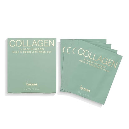 Karuna Skin - COLLAGEN Decollete & Neck Hydrogel Mask, 2-Piece Deeply Moisturizing Wrinkle Patches, Age-Defying, Hydrating & Rejuvenating, Targets Fine Lines & Wrinkles, 4 Packs