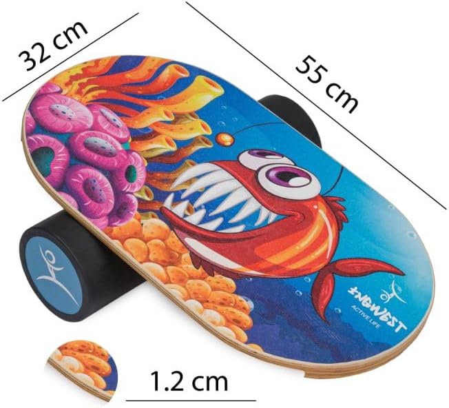 Kids Balance Board with Roller ??Wooden Trainer for Children ??Fun Indoor Core Strength Game ??Improves Balance & Coordination ??Multiple Designs